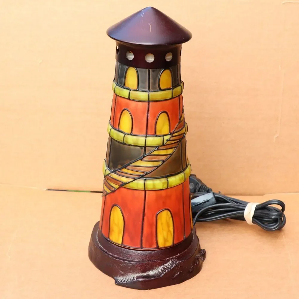 Stained Glass Lighthouse Lamp 11